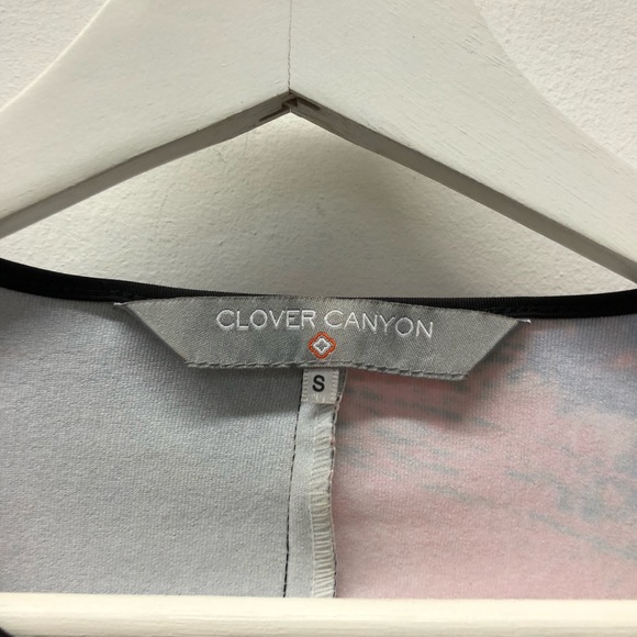 Clover Canyon Abstract Peacock Print Long Sleeve Mini Dress Size S - Picture 6 of 11